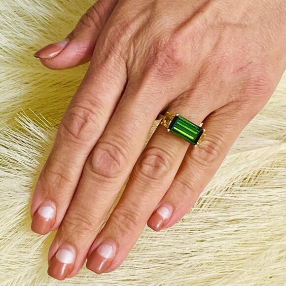 Natural Tourmaline Diamond Ring Size 7 14 Gold 7.03 TCW Certified $6,490 219226 - Picture 8 of 9